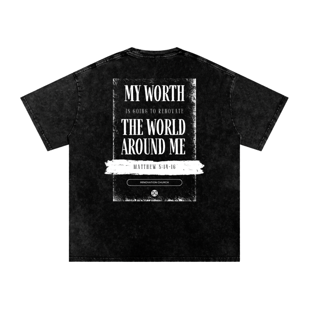 MY WORTH - 10th Anniversary Edition (Snow Washed Oversized Cotton T-Shirt) — PREORDER