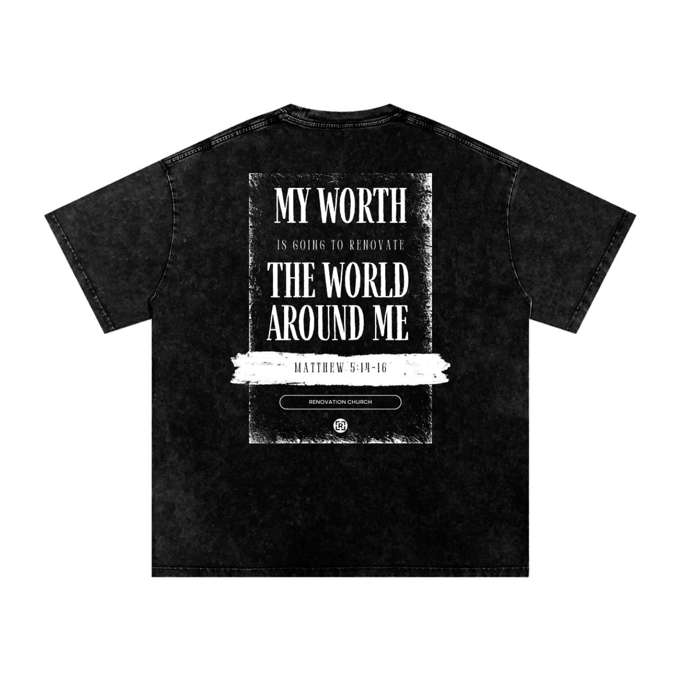 MY WORTH (Snow Washed Oversized Cotton T-Shirt)