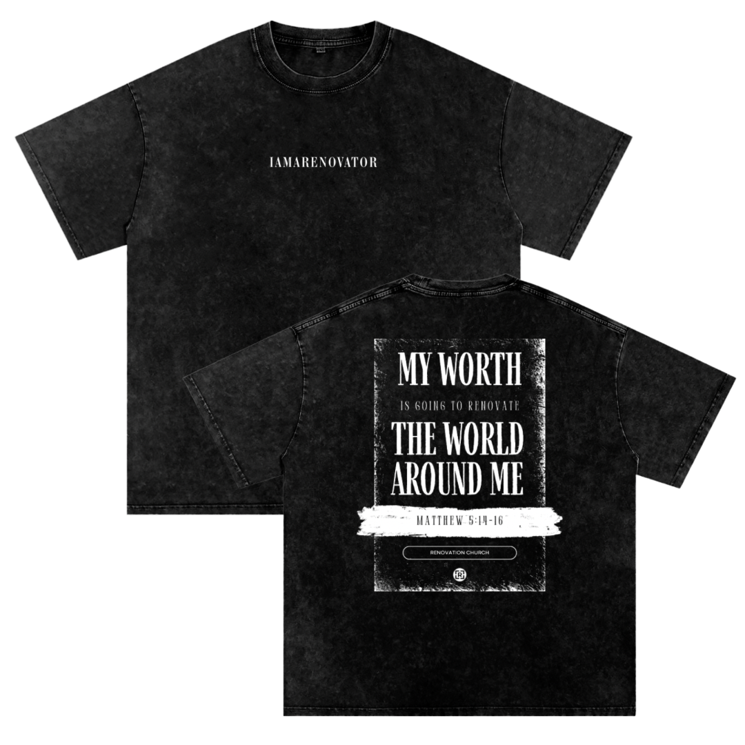 MY WORTH - 10th Anniversary Edition (Snow Washed Oversized Cotton T-Shirt) — PREORDER