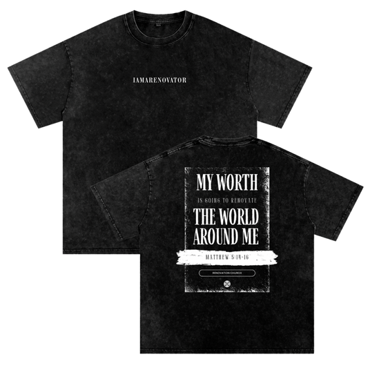 MY WORTH - 10th Anniversary Edition (Snow Washed Oversized Cotton T-Shirt) — PREORDER