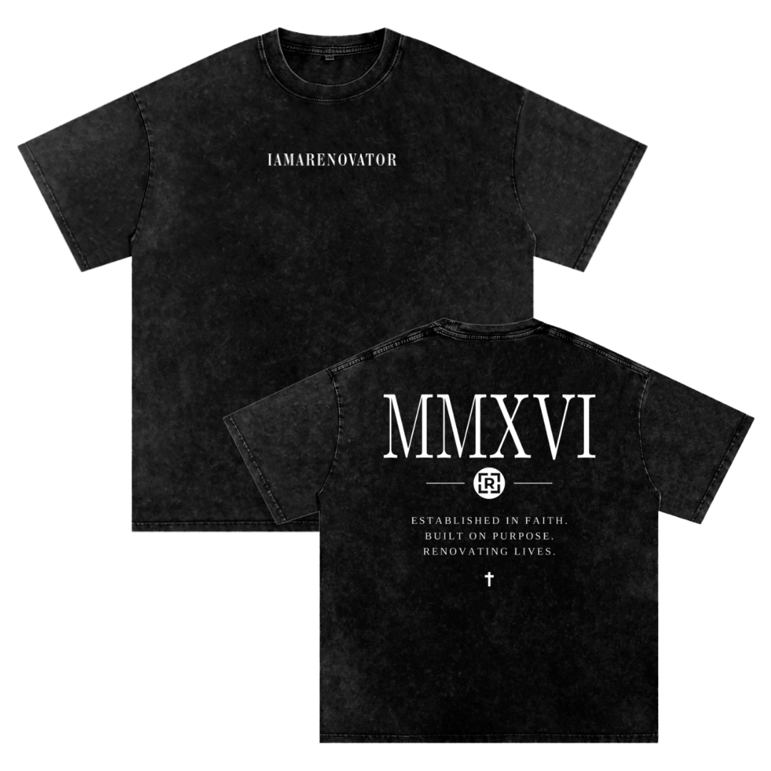 ESTABLISHED - 10th Anniversary Edition (Snow Washed Oversized Cotton T-Shirt) — PREORDER